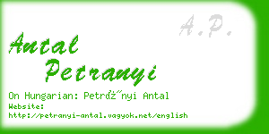 antal petranyi business card